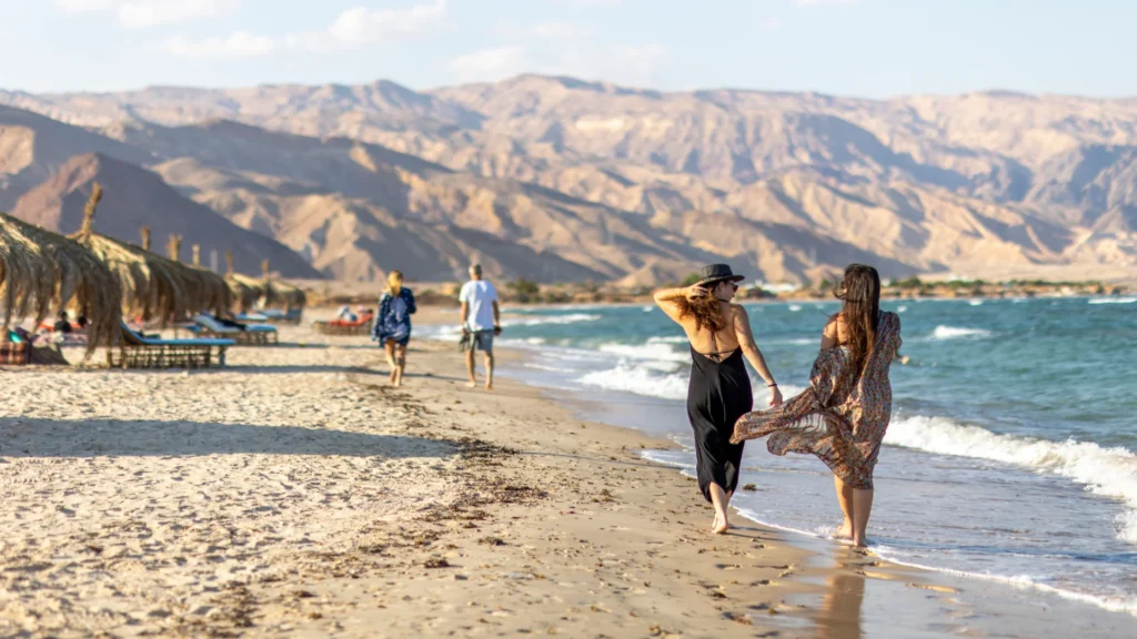 Sinai walking on a beach